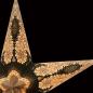 Preview: Royal Black Glitter  - Faltbarer Leuchtstern, Weihnachtsstern aus Papier mit 5 Zacken, 60 cm